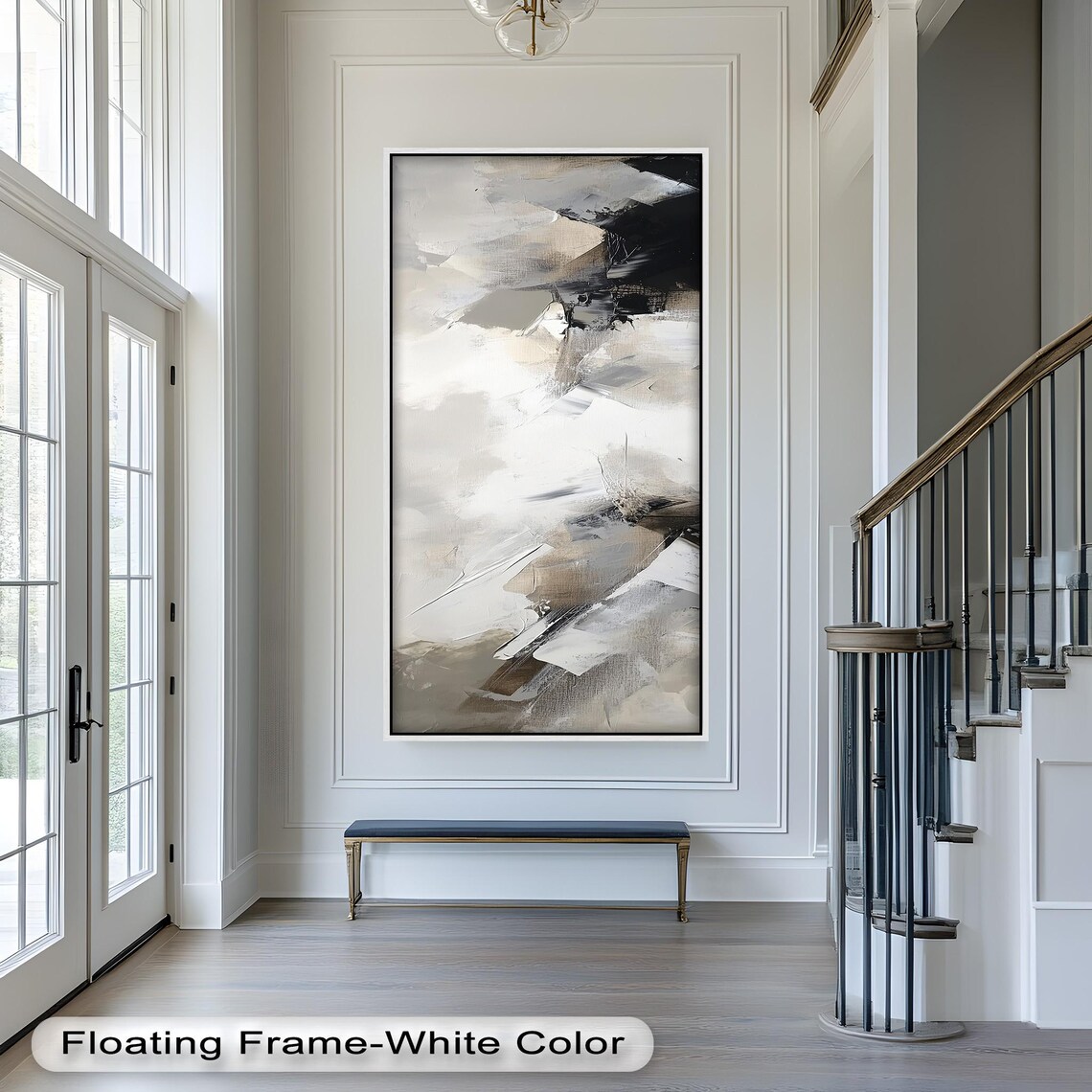 Neutral Panoramic Abstract Wall Art Print - Image 4