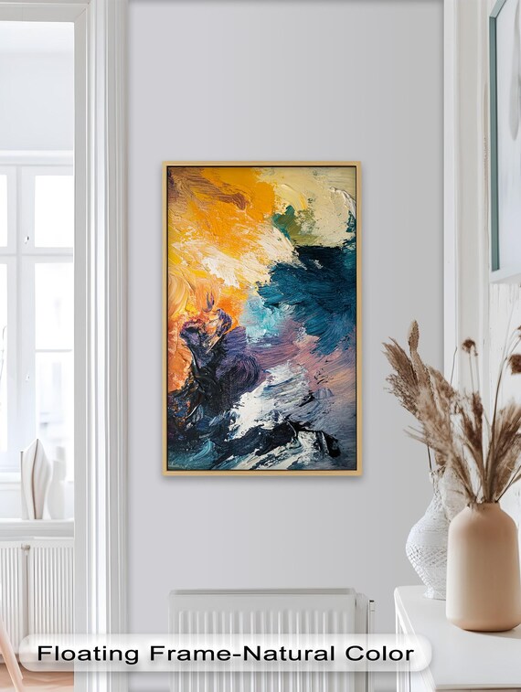 Bold Abstract Brushstroke Painting, Modern Decor