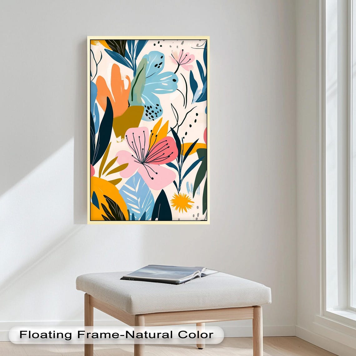 Tropical Floral Vertical Wall Art, Modern Nature Decor - Image 3