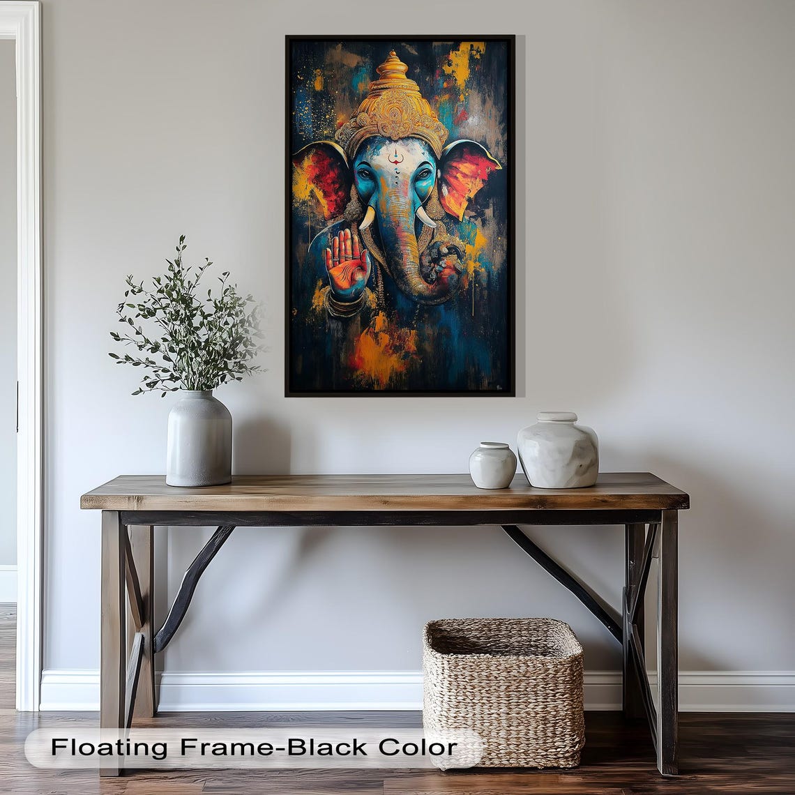 Ganesh Wall Art, Vibrant Hindu Decor - Image 4