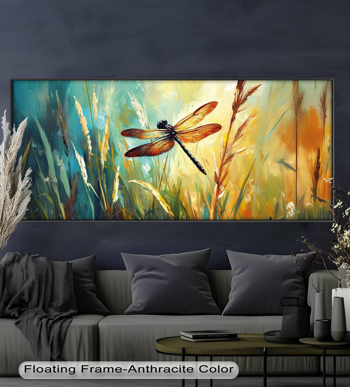 Dragonfly In Meadow, Rustic Modern Nature Print - Image 3