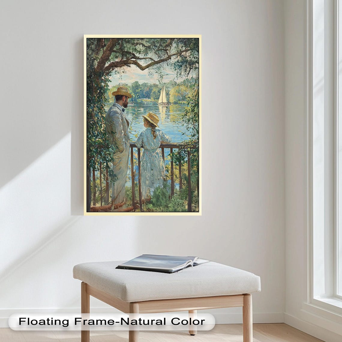 Romantic Couple By The Lake, Vintage Nature Print - Image 5