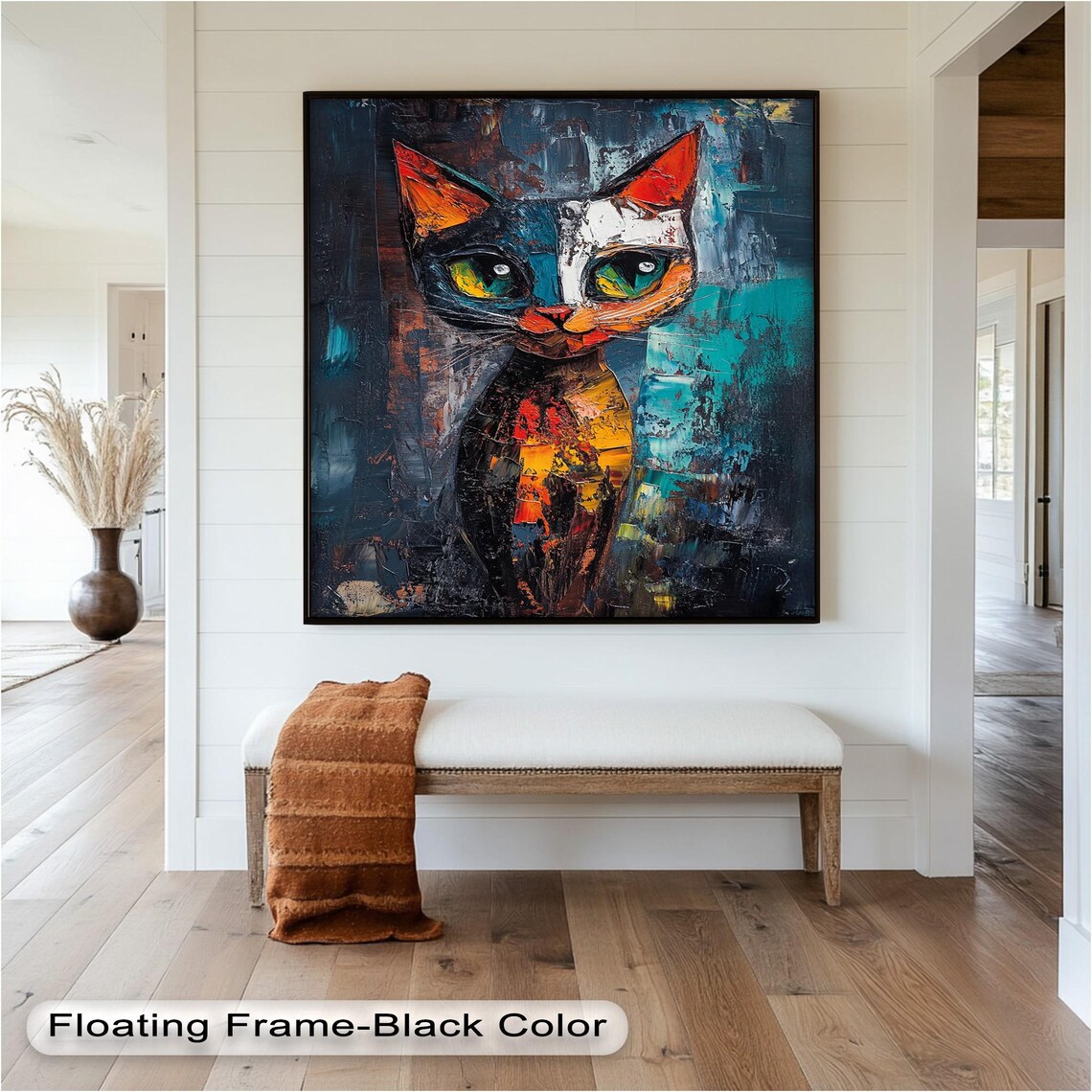 Colorful Cat Abstract, Modern Pet Lover Decor - Image 2