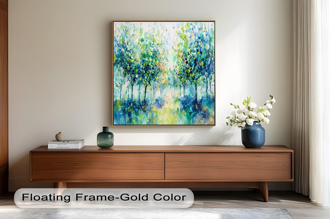 Vibrant Tree Painting, Abstract Nature Landscape - Image 4