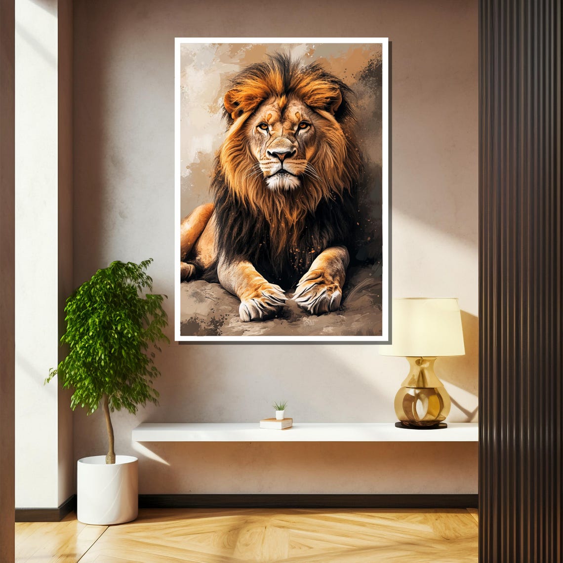 Majestic Lion Painting Regal Wildlife Art For Bold Home Decor And Gift Inspiration - Image 2