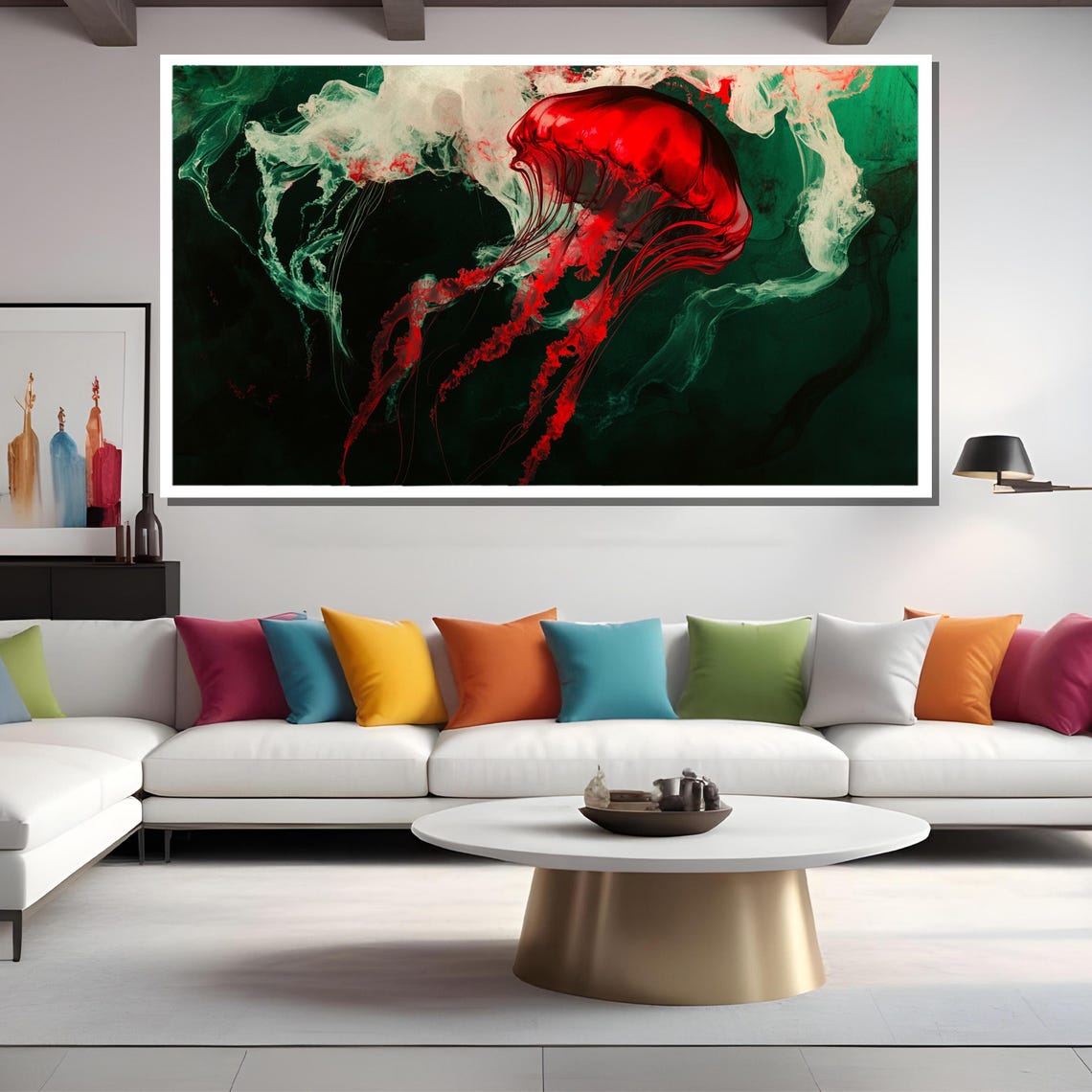 Vivid Abstract Splash Painting Bold Art Gift For Modern Wall Decor - Image 2