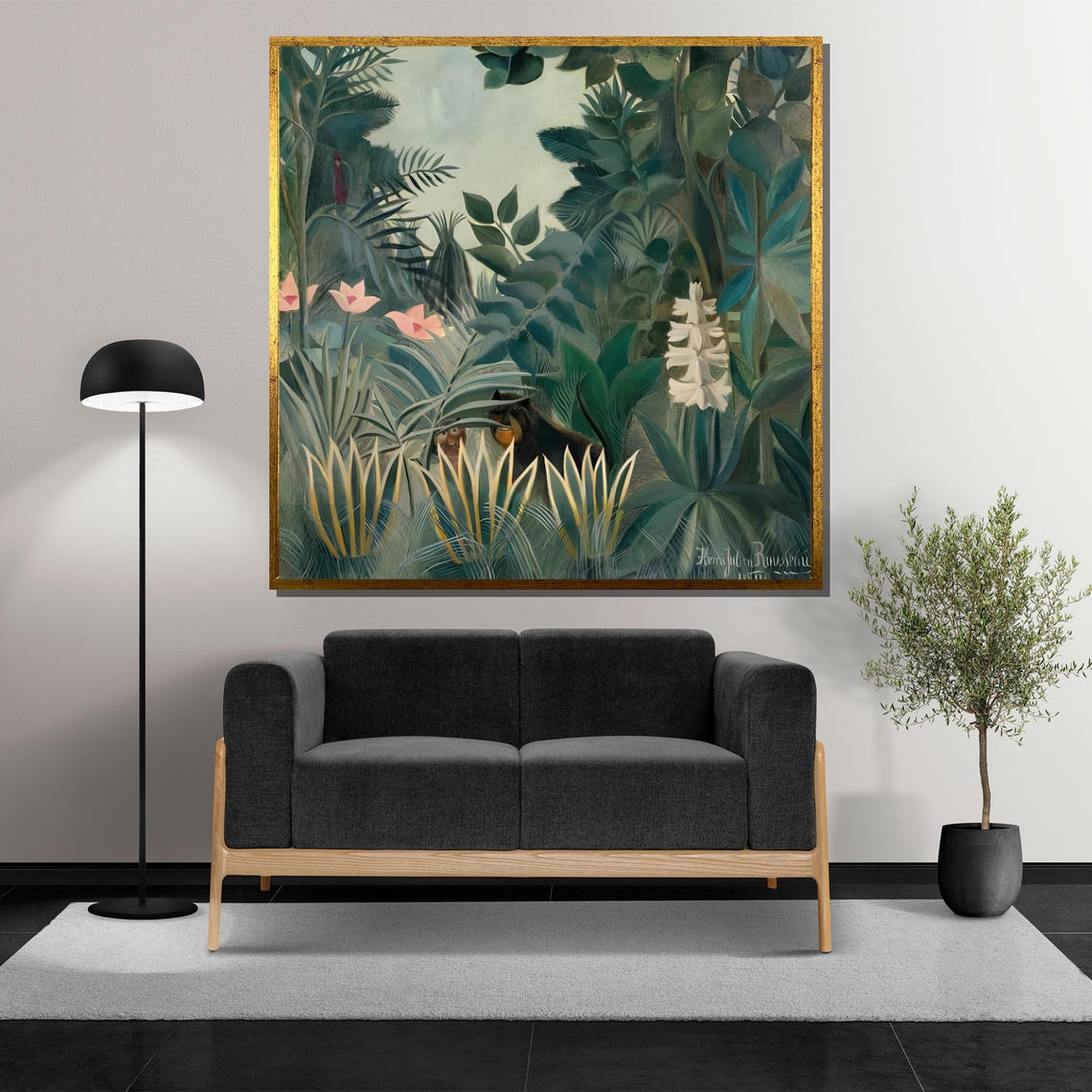 Rousseau-Style Jungle Monkey Exotic Botanical Painting Print - Image 5