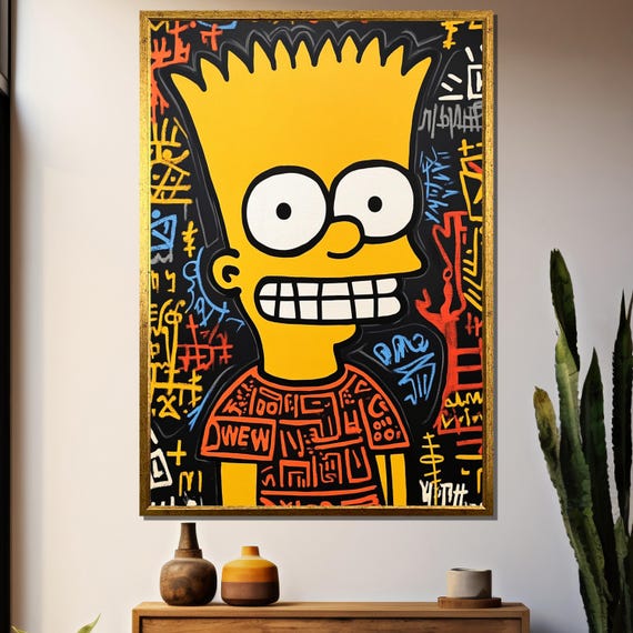Graffiti Pop Art Painting Urban Catoon Street Style Wall Decor Bold Abstract Expressionist Print Modern Collector Gift