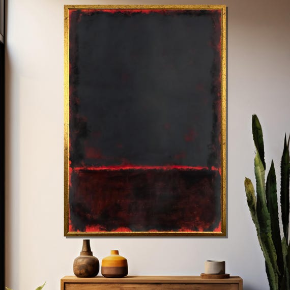 Mark Rothkos Intense Black And Red Abstract Painting A Striking Contemporary Art Gift For Bold And Modern Spaces