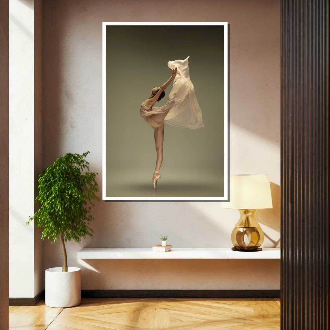 Elegant Ballerina Painting Graceful Dance In Motion Art Gift With Pastel Tones - Image 2