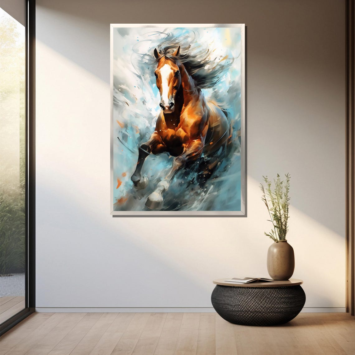 Galloping Chestnut Horse In Motion Dynamic Equine Action Art Poster - Image 3
