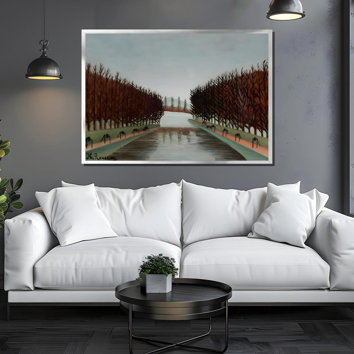 Henri Rousseau Le Canal Autumn Tree Lined Waterway Repro Poster - Image 3