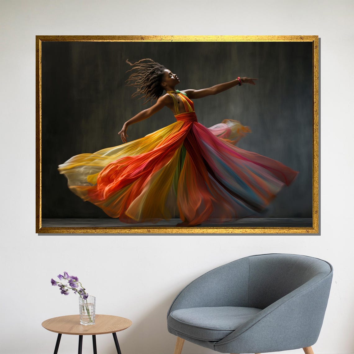 Colorful Ballerina Painting Vibrant Dance Art Gift For Home Decor