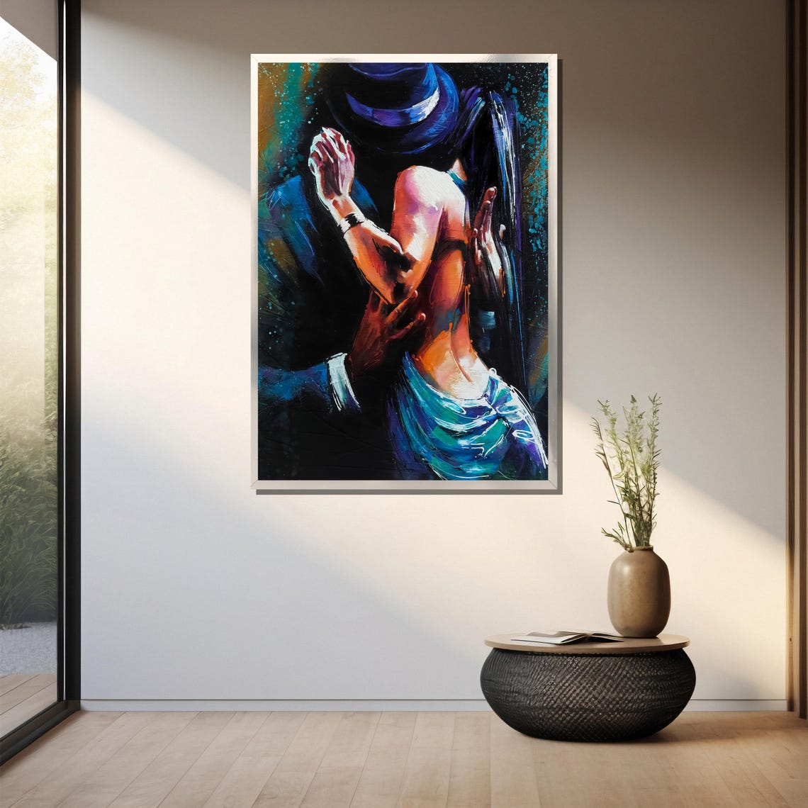 Passionate Dance Embrace Painting Expressive Artwork Gift For Dance Lovers And Modern Home Decor - Image 3