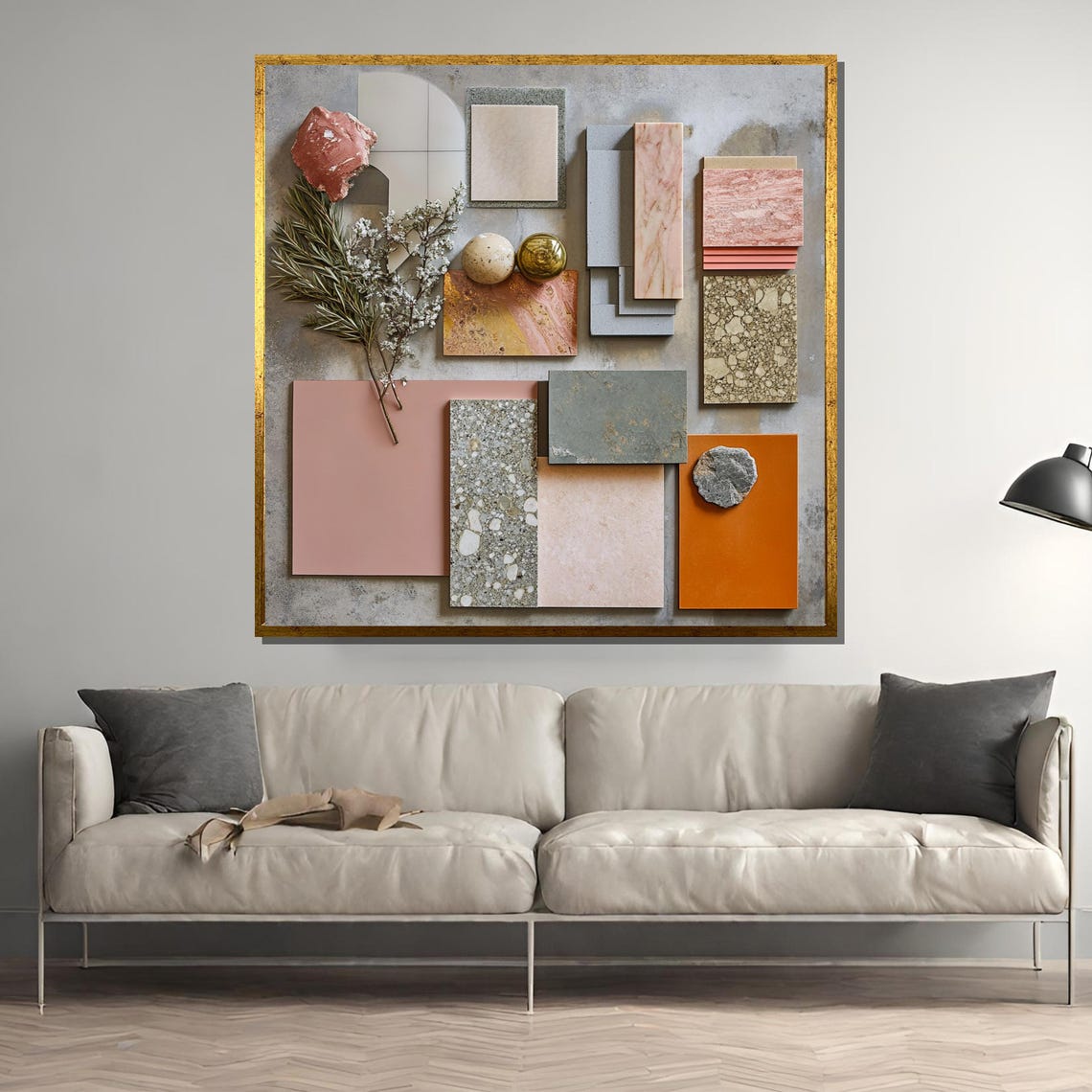 Stone And Marble Tile Material Moodboard Interior Design Wall Art