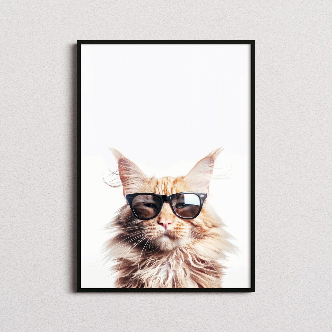 Maine Coon Cat In Sunglasses Poster Print