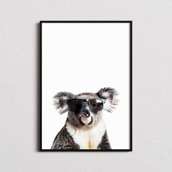 Koala Bear in Sunglasses Funny Animal Art Print