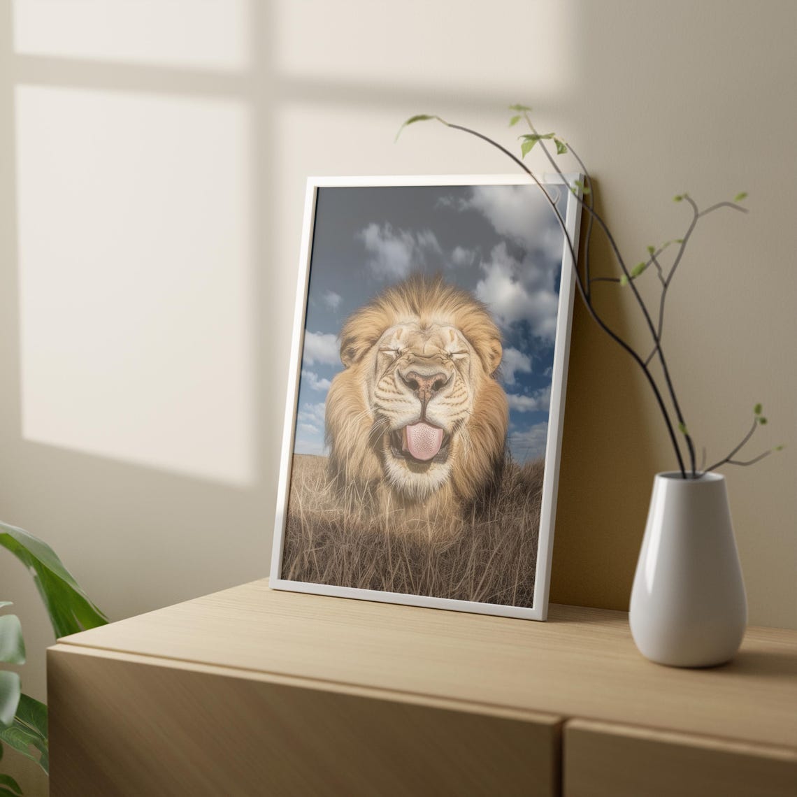 Lion Sticking Tongue Out Print Lion Print Lion Poster Lion Gifts Funny Lion Print Funny Animals Cute Animal Art Kids Bedroom Decor - Image 3