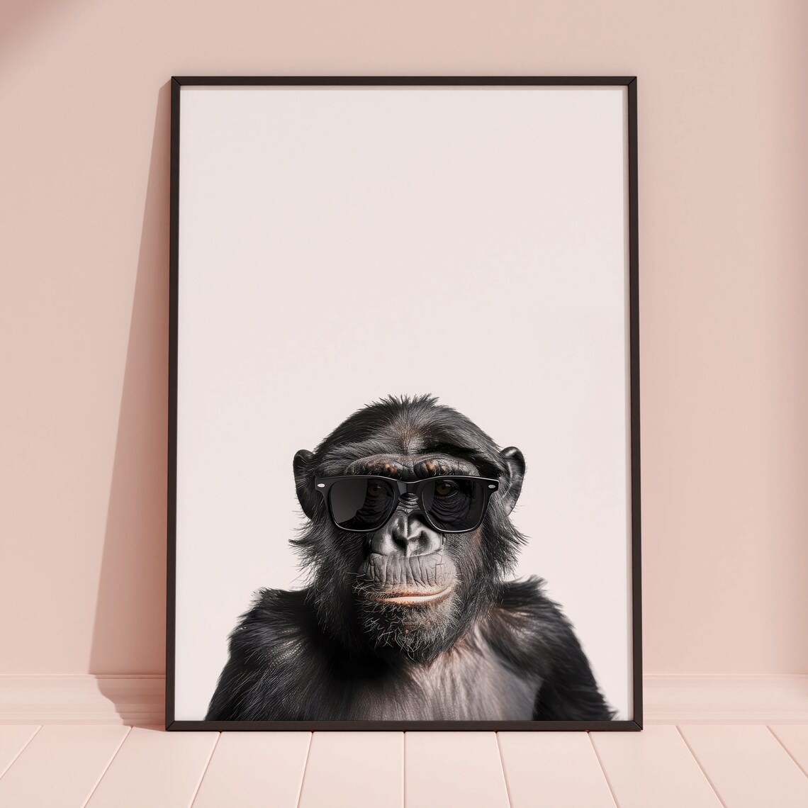Chimpanzee in Sunglasses Cool Primate Portrait Funny Animal Poster - Image 3