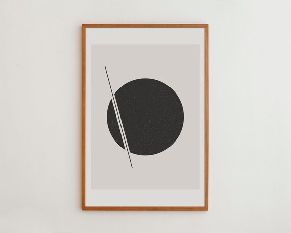 Geometric Wall Art Print Black And Beige Minimalist Design