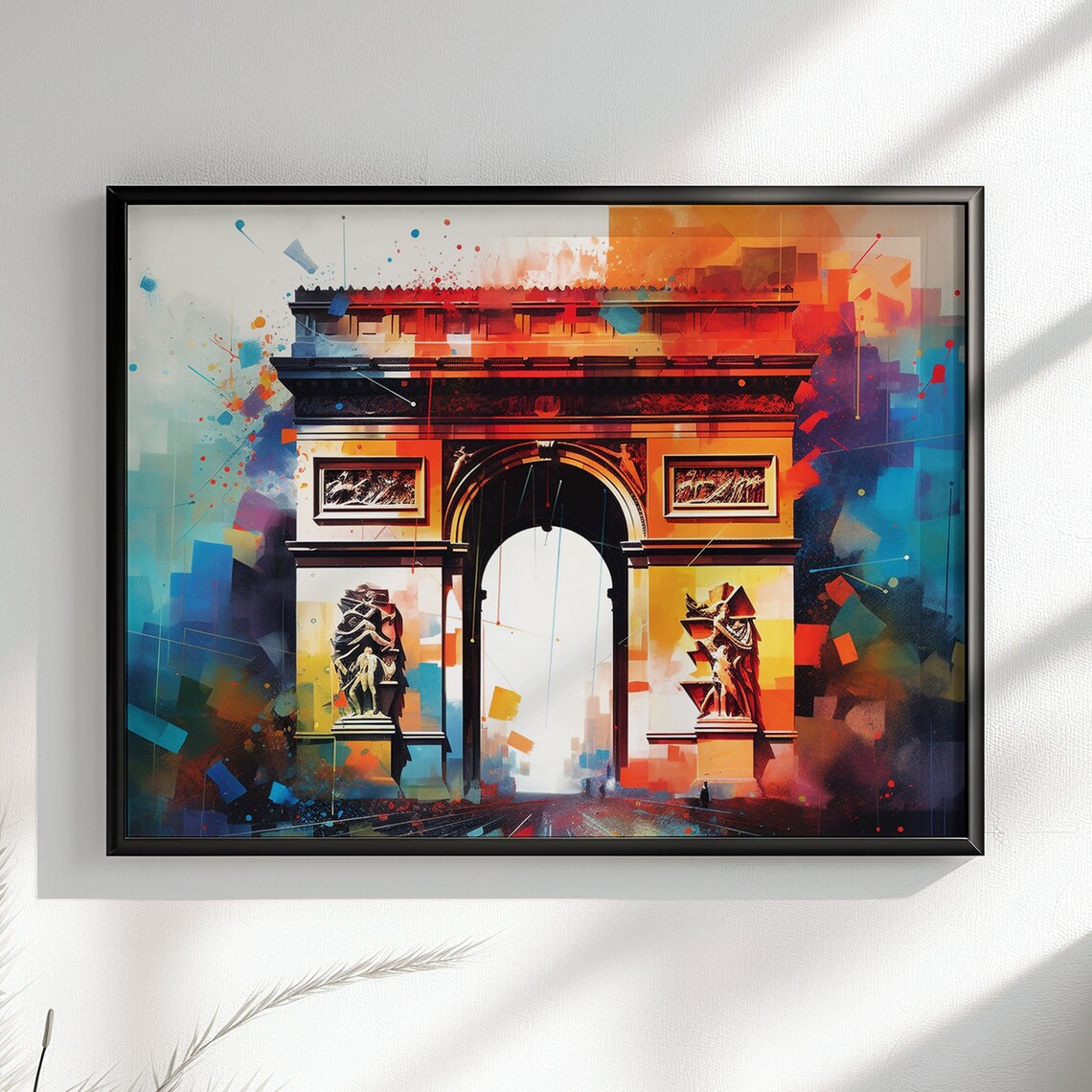Arc de Triomphe Golden Hour Warm Geometric Paris Landmark Poster