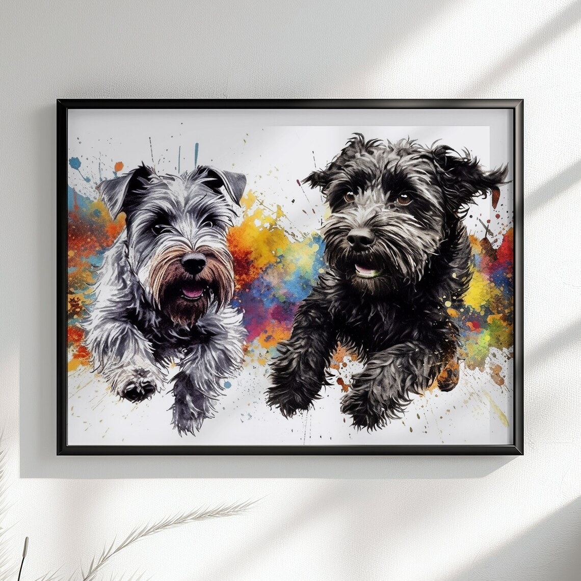 Watercolor Miniature Schnauzer Schnoodle Art Print