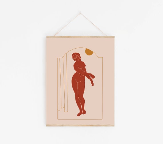 Feminine Goddess Body Wall Art Print Female Line Drawing Art Print Minimal Woman Art Print Female Back Line Illustration Body Line Print