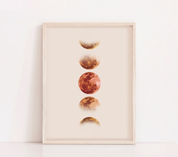 Moon Print Phases Of The Moon Moon Wall Art Moon Phases Poster Lunar Phases Moon Phase Pictures Moon Poster