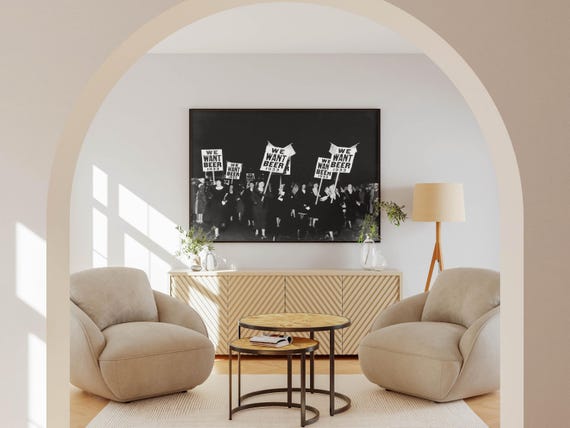 1933 We Want Beer Poster Men Anti Prohibition 18th Amendment Protest Parade March Photo Picture Print Bar Brewery Wall Art Home Decor