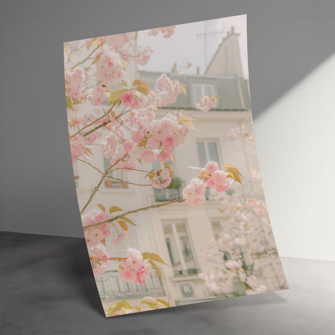 Cherry Blossoms Paris Street Spring Pink Flowers City Photo Poster - Image 3