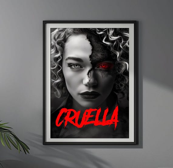 Cruella Art Poster Vintage Upcycled Wall Art Funny Sayings Wall Decor Unique Design Surreal Collage