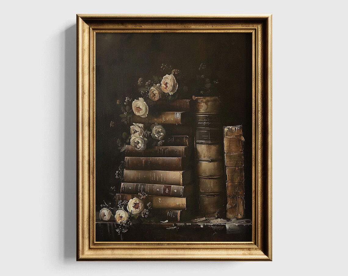 Romantic Academia Art Print, Moody Victorian Decor