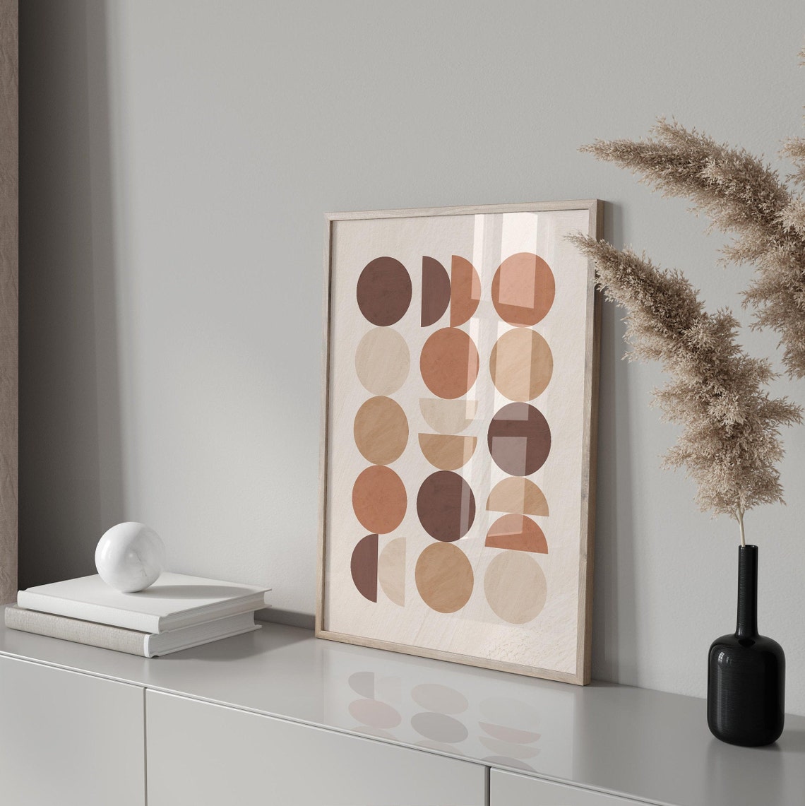 Printables Neutral Print Art Neutral Wall Art Minimalist Print Instant Circle Print Art Print Abstract - Image 3