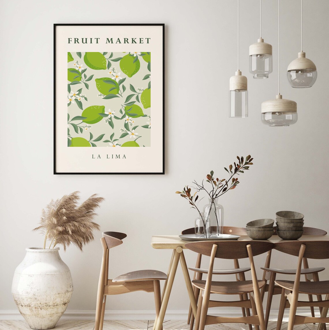 Fruit Print, Green Kitchen Decor - Image 4