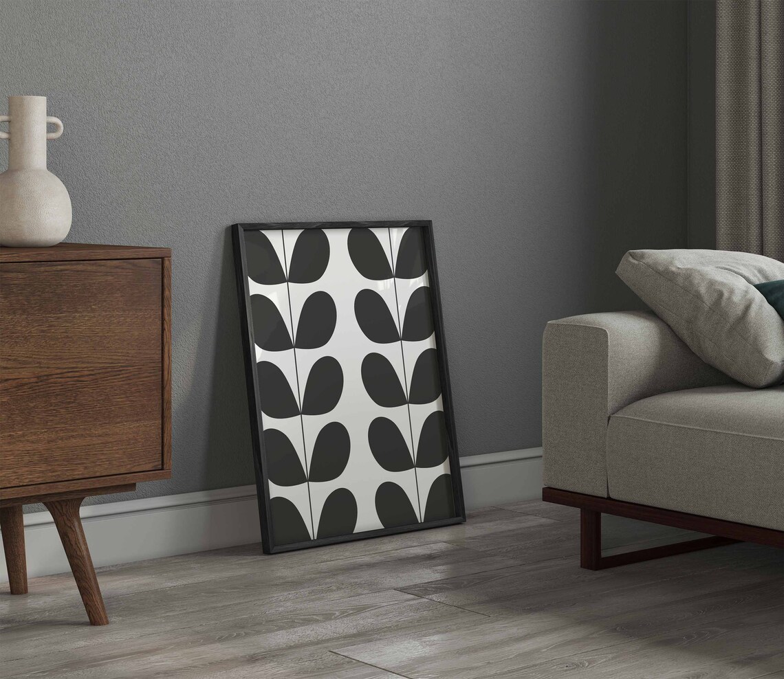 Mid Century Leaf Print, Minimalist Botanical Art - Image 4