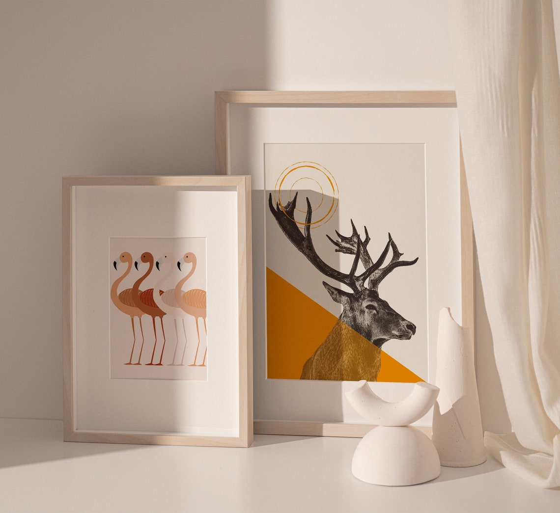 Flamingo Neutral Art Print, Animal Wall Decor - Image 2