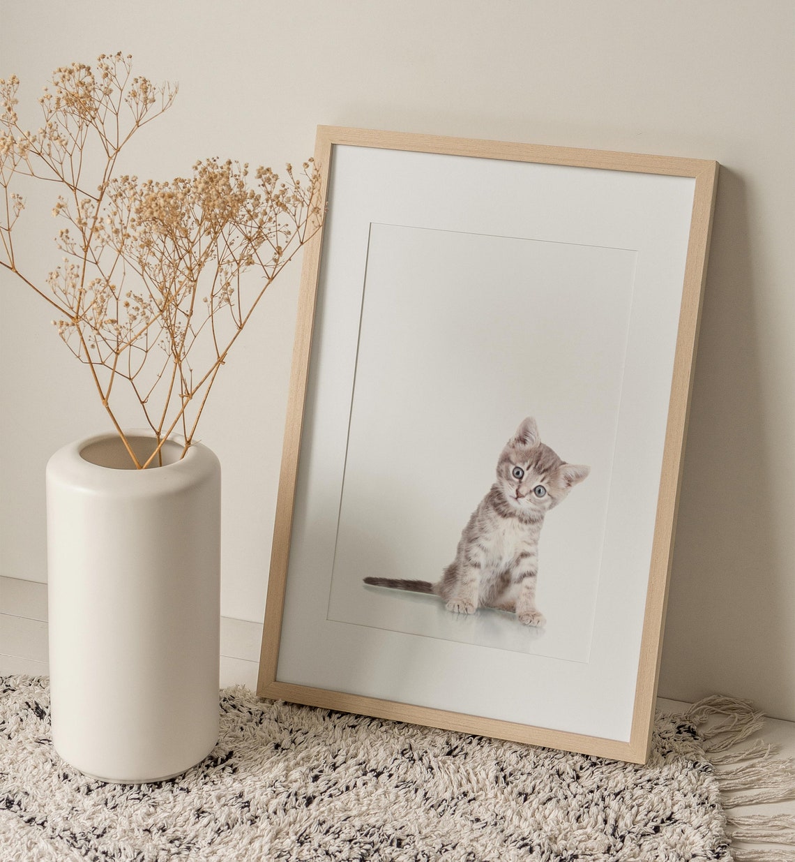 Minimalist Kitten Cat Wall Art Poster Print, Home Decor - Image 3