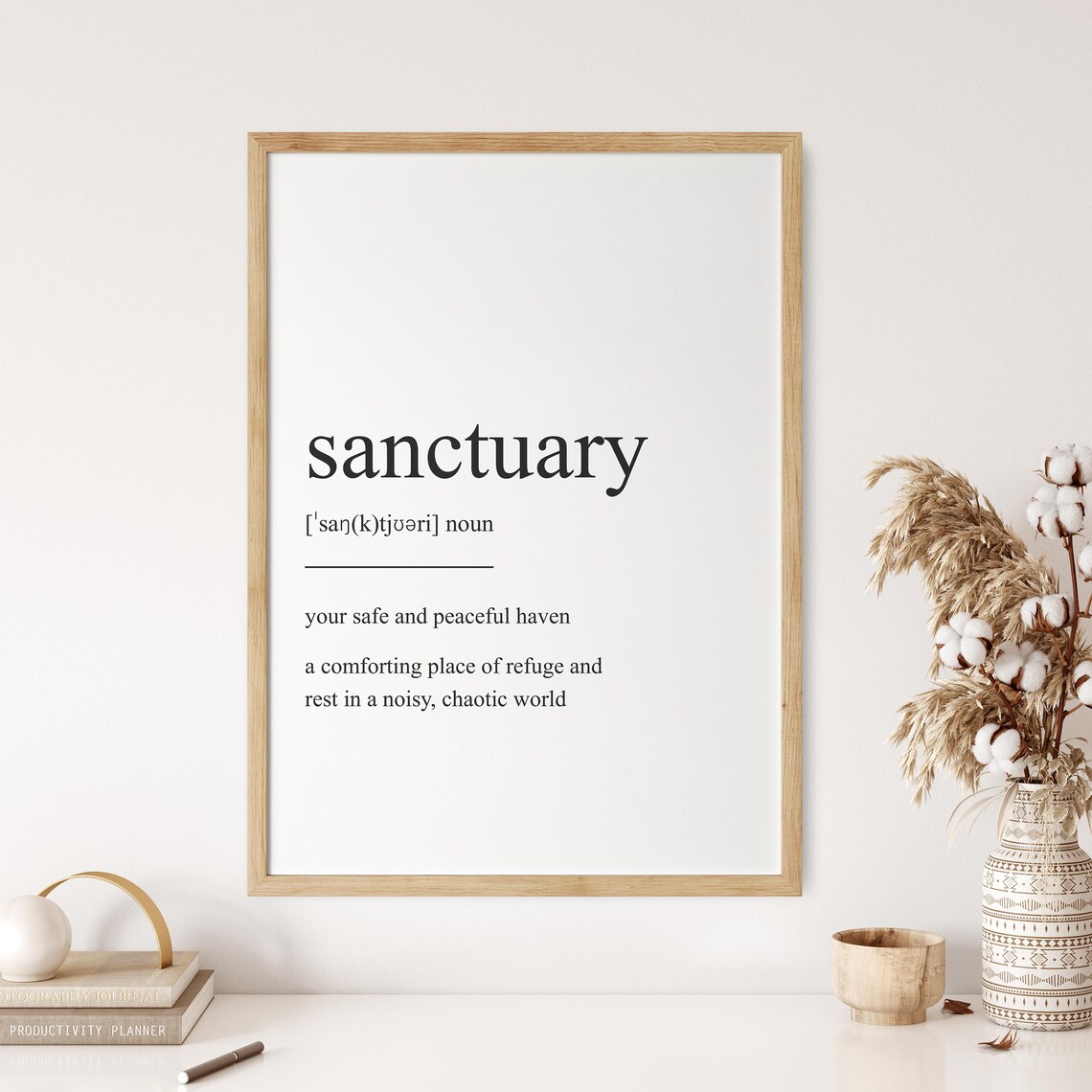 Art Sanctuary Definition, Minimalist Quote Art Print - Image 2