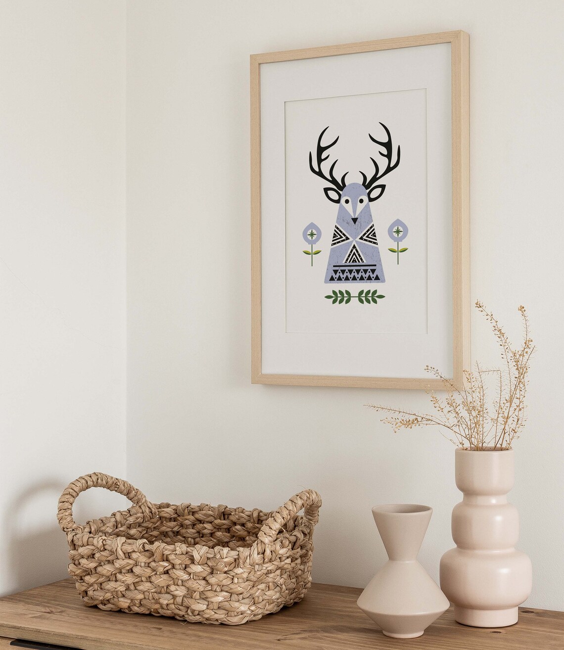 Stag Minimalist Art Print, Scandinavian Modern - Image 2