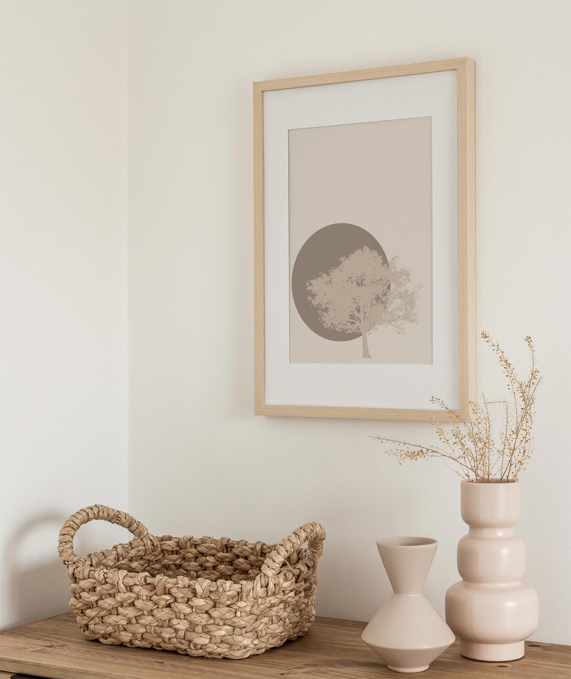Tree Print Wall Art Print Neutral Print Beige Print Tree Wall Art Beige Wall Art Wall Art Wall Art Minimalist Print - Image 3