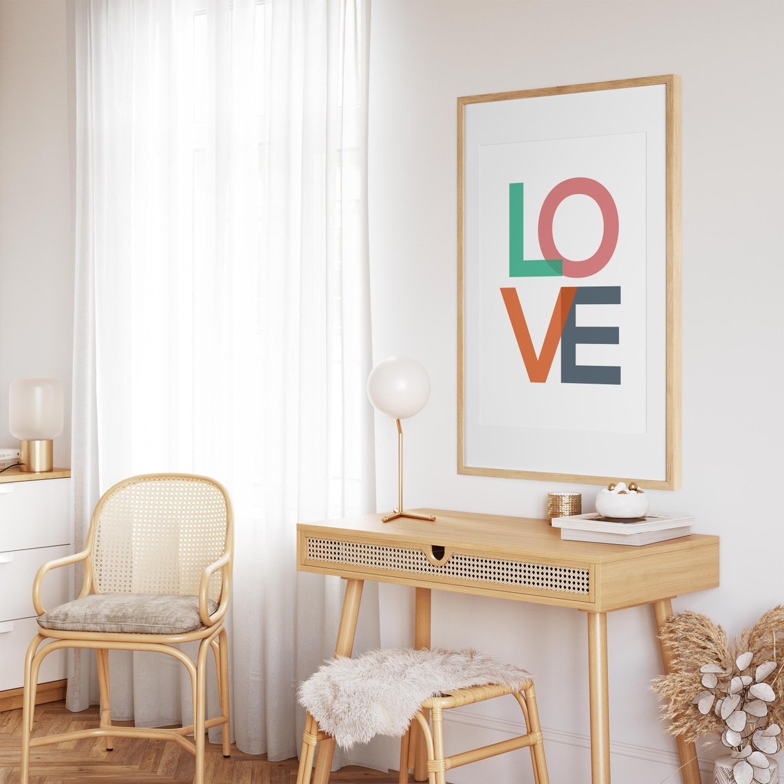 Minimalist Love Art Print, Modern Wall Decor Piece - Image 3