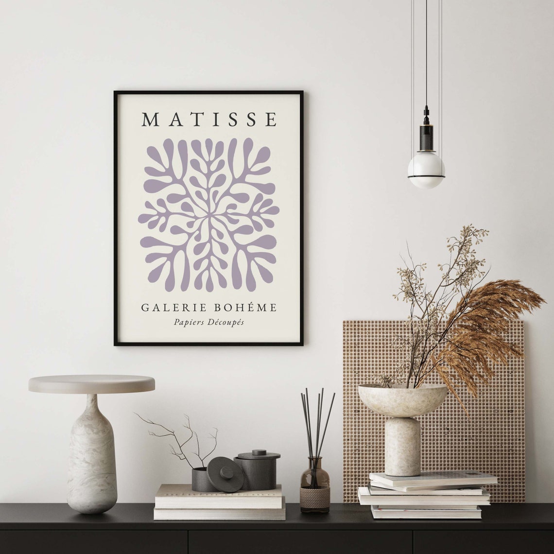 Matisse-Inspired Purple Minimalist Wall Art Print - Image 2