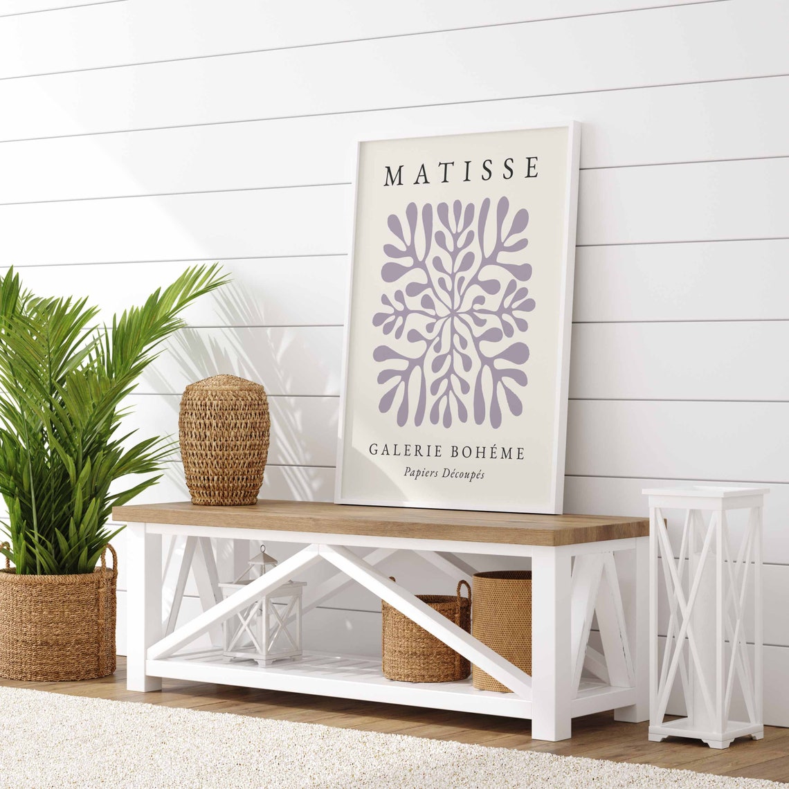 Matisse-Inspired Purple Minimalist Wall Art Print - Image 3