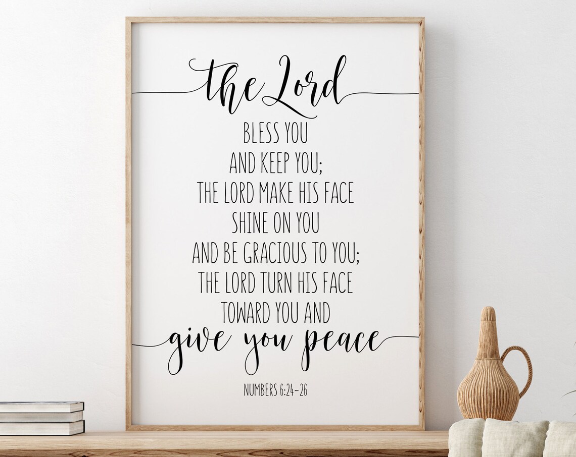 The Lord Bless You And Keep You Numbers 6:24-26 Calligraphy Poster