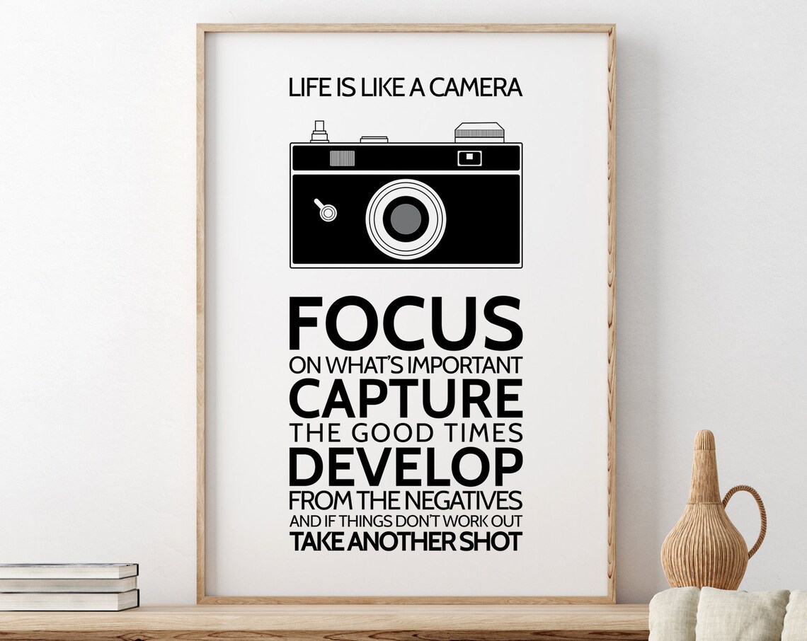 Life Is Like a Camera Focus Capture Good Times Vintage Poster
