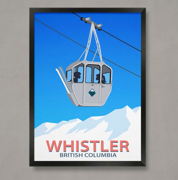 Whistler Vintage Ski Poster Ski Resort Poster Ski Print Snowboard Poster Ski Gifts Ski Poster