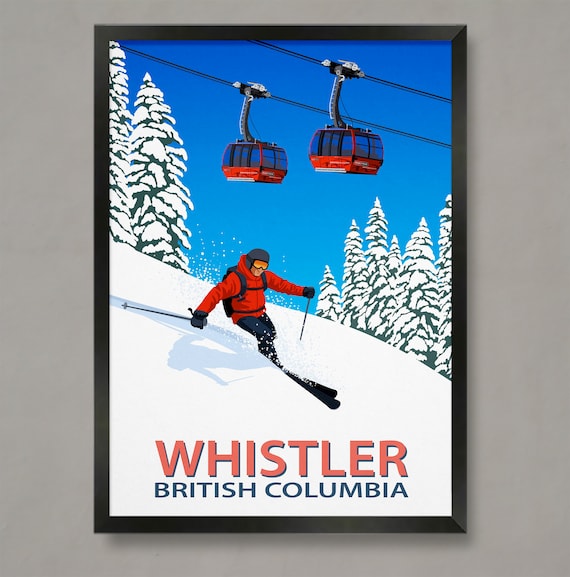 Whistler Skier Poster, Ski Resort Travel Poster
