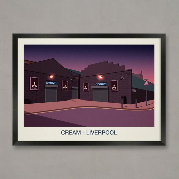 Cream Nightclub Art Print, Vintage Club Scene