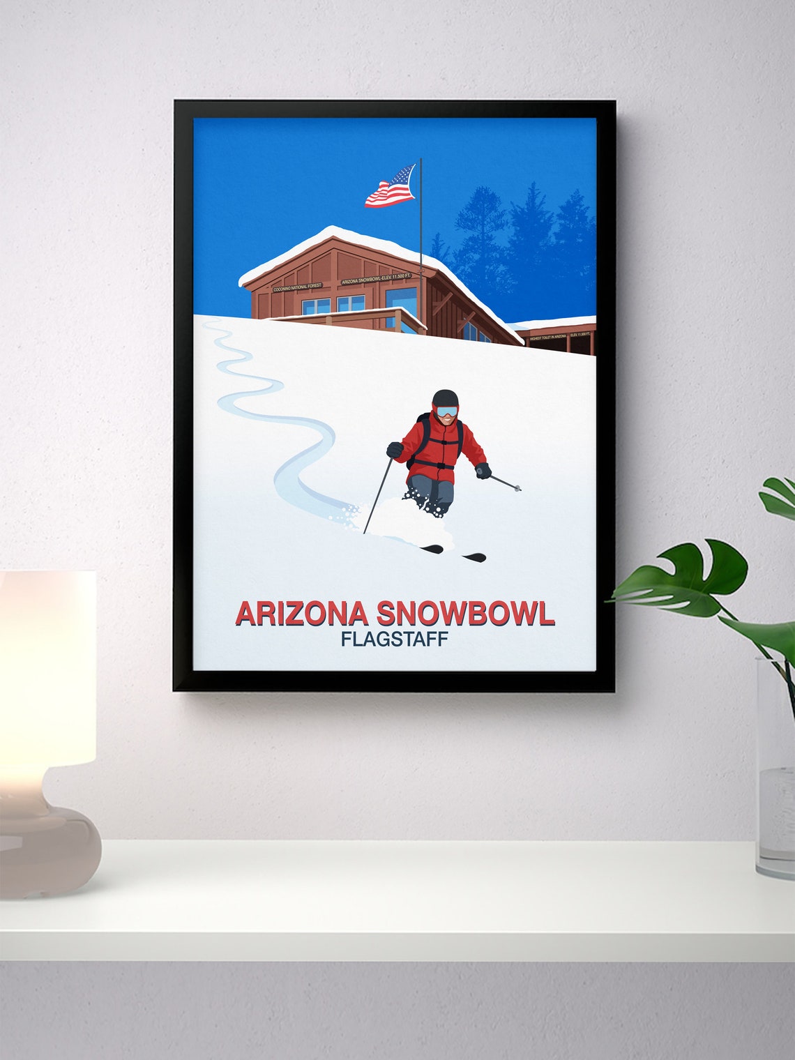 Arizona Snowbowl Ski Resort Poster Arizona Snowbowl Ski Print Ski Posters Ski Resort Poster Ski Gifts Ski Poster Arizona Snowbowl - Image 3