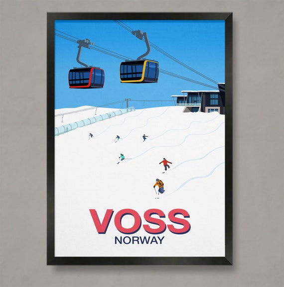 Voss Ski Resort Poster Ski Resort Poster Ski Print Snowboard Poster Ski Gifts Ski Poster Voss Ski Poster Voss Poster Voss Print